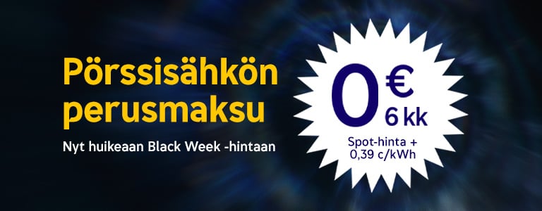 Helen Pörssisähkön perusmaksut 0 € ensimmäiset 6 kk