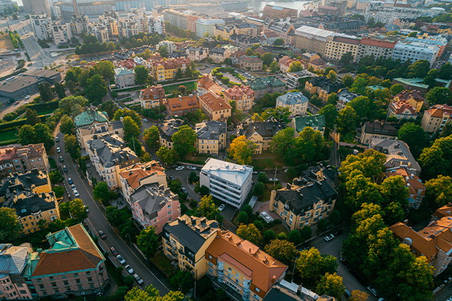 Ilmakuva Helsingin asuinalueesta