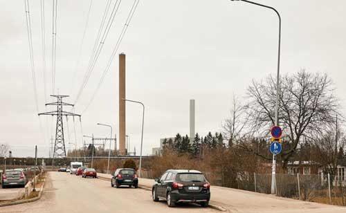 Biolämpölaitos Myllypellontieltä kuvattuna Biolämpölaitos Myllypellontieltä kuvattuna