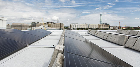 Good output from the new solar power system in Pasila